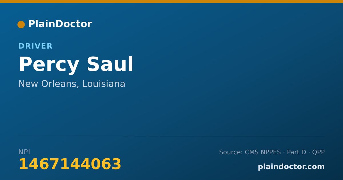 Shareable card for Percy Saul - Driver, New Orleans, LA