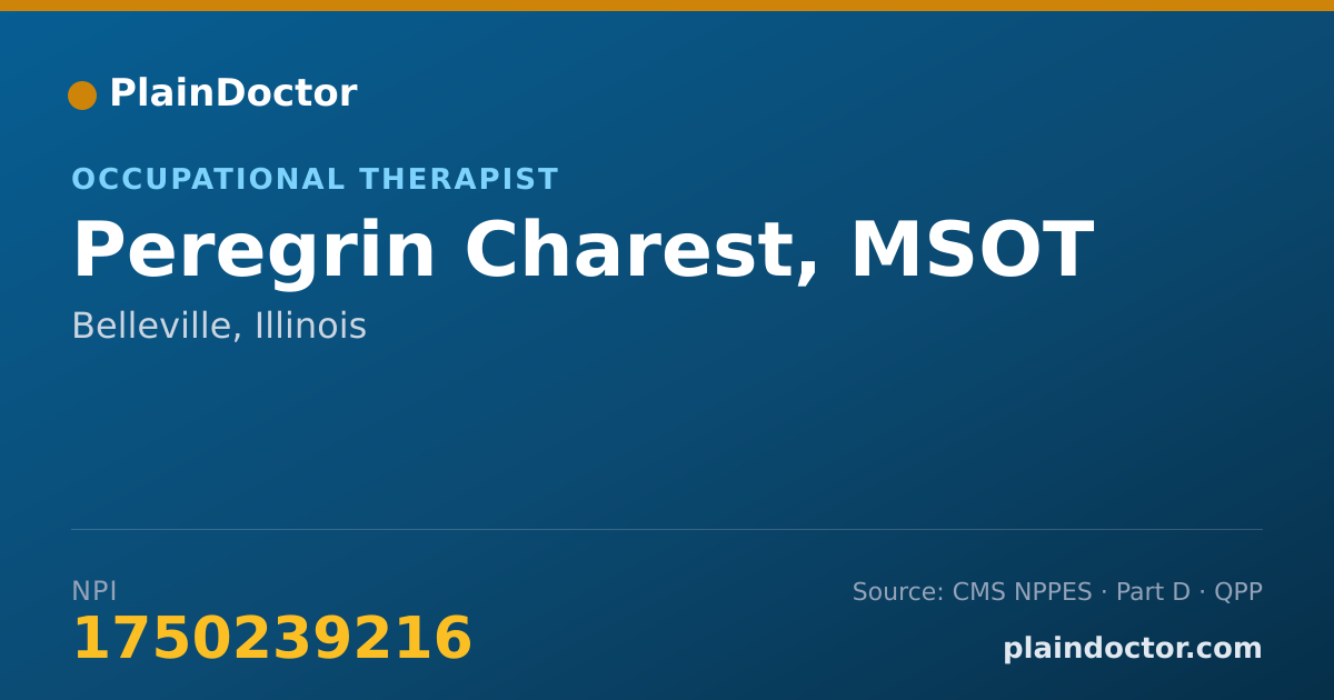 Shareable card for Peregrin Charest, MSOT - Occupational Therapist, Belleville, IL