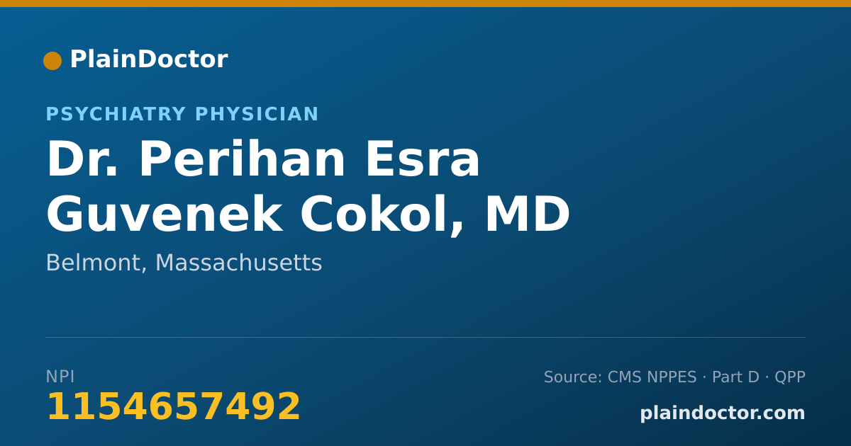 Shareable card for Perihan Esra Guvenek Cokol, MD - Psychiatry Physician, Belmont, MA