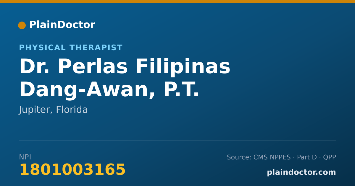 Shareable card for Perlas Filipinas Dang-Awan, P.T. - Physical Therapist, Jupiter, FL