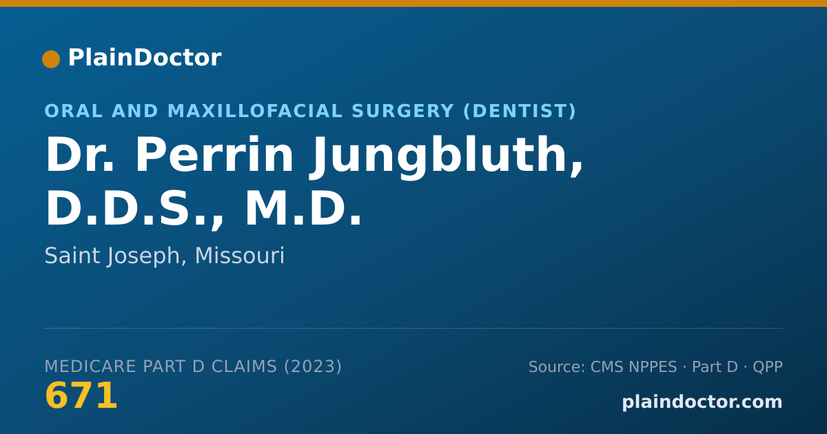 Shareable card for Perrin Jungbluth, D.D.S., M.D. - Oral and Maxillofacial Surgery (Dentist), Saint Joseph, MO