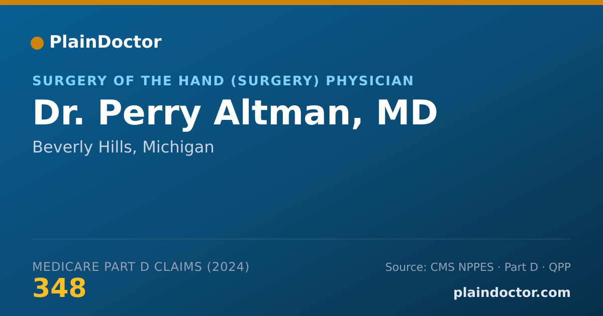 Shareable card for Perry Altman, MD - Surgery of the Hand (Surgery) Physician, Beverly Hills, MI