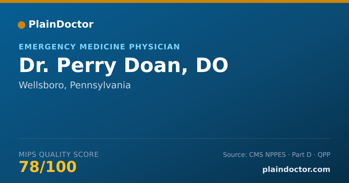 Shareable card for Perry Doan, DO - Emergency Medicine Physician, Wellsboro, PA