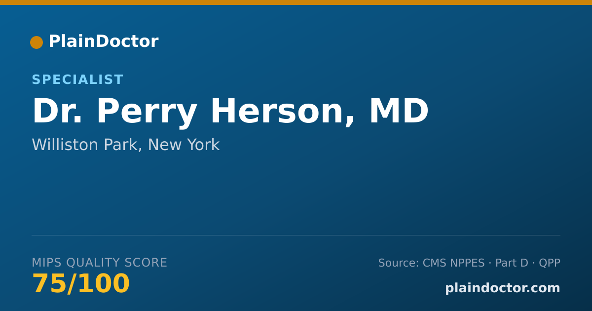 Shareable card for Perry Herson, MD - Specialist, Williston Park, NY