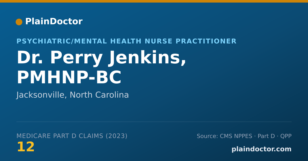 Shareable card for Perry Jenkins, PMHNP-BC - Psychiatric/Mental Health Nurse Practitioner, Jacksonville, NC