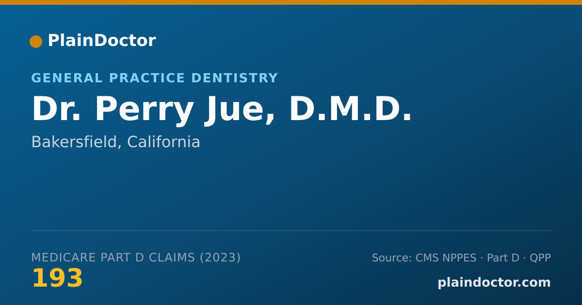 Shareable card for Perry Jue, D.M.D. - General Practice Dentistry, Bakersfield, CA