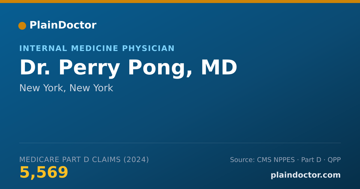 Shareable card for Perry Pong, MD - Internal Medicine Physician, New York, NY