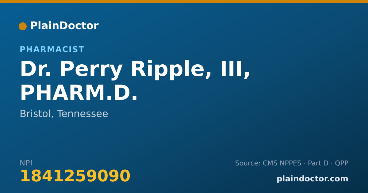 Shareable card for Perry Ripple, III, PHARM.D. - Pharmacist, Bristol, TN