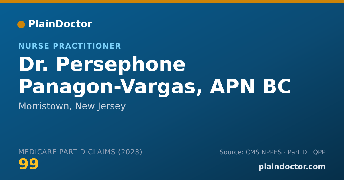 Shareable card for Persephone Panagon-Vargas, APN BC - Nurse Practitioner, Morristown, NJ