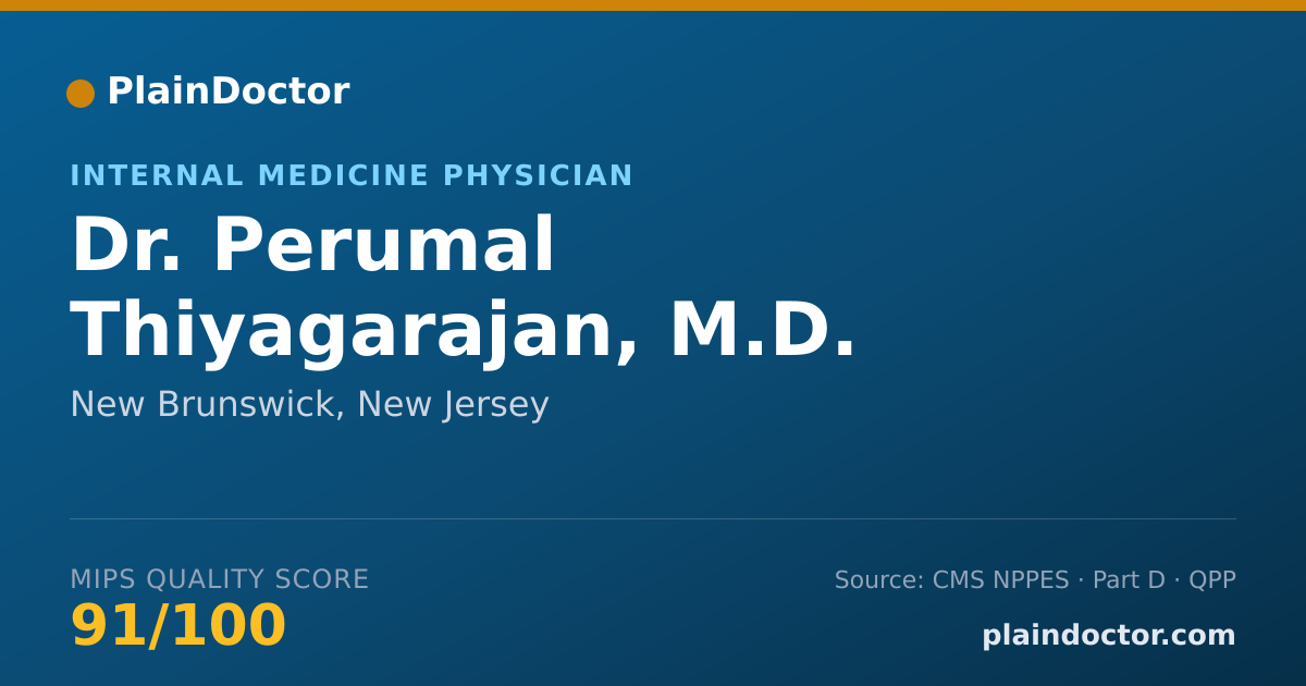 Shareable card for Perumal Thiyagarajan, M.D. - Internal Medicine Physician, New Brunswick, NJ