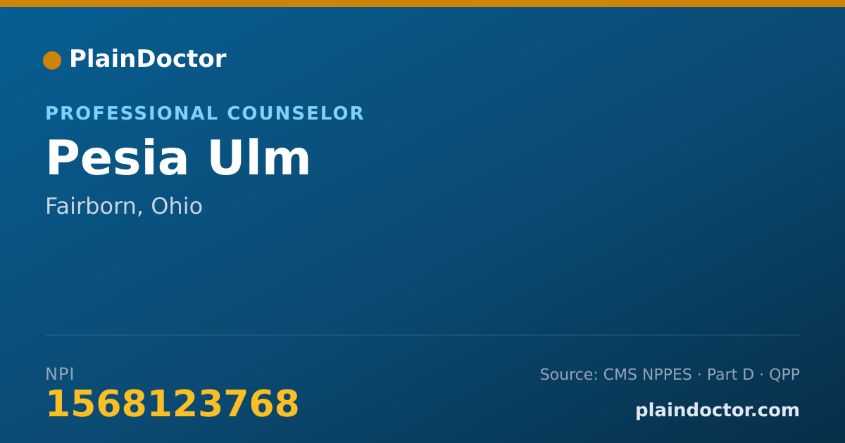 Shareable card for Pesia Ulm - Professional Counselor, Fairborn, OH