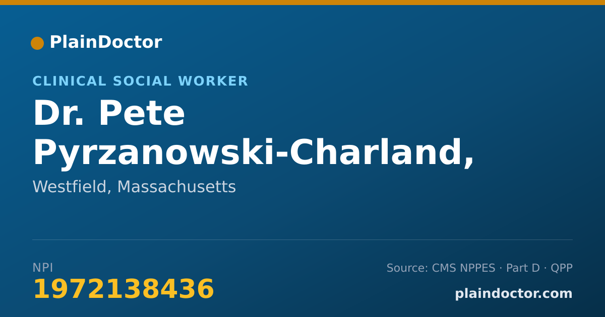 Shareable card for Pete Pyrzanowski-Charland, LICSW - Clinical Social Worker, Westfield, MA