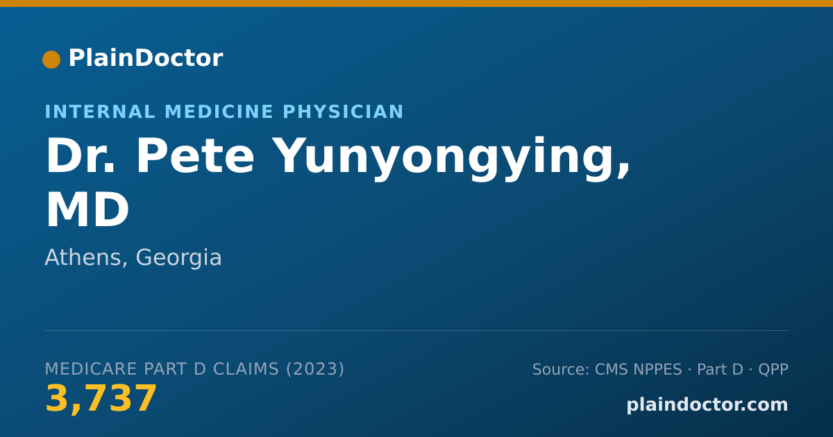 Shareable card for Pete Yunyongying, MD - Internal Medicine Physician, Athens, GA