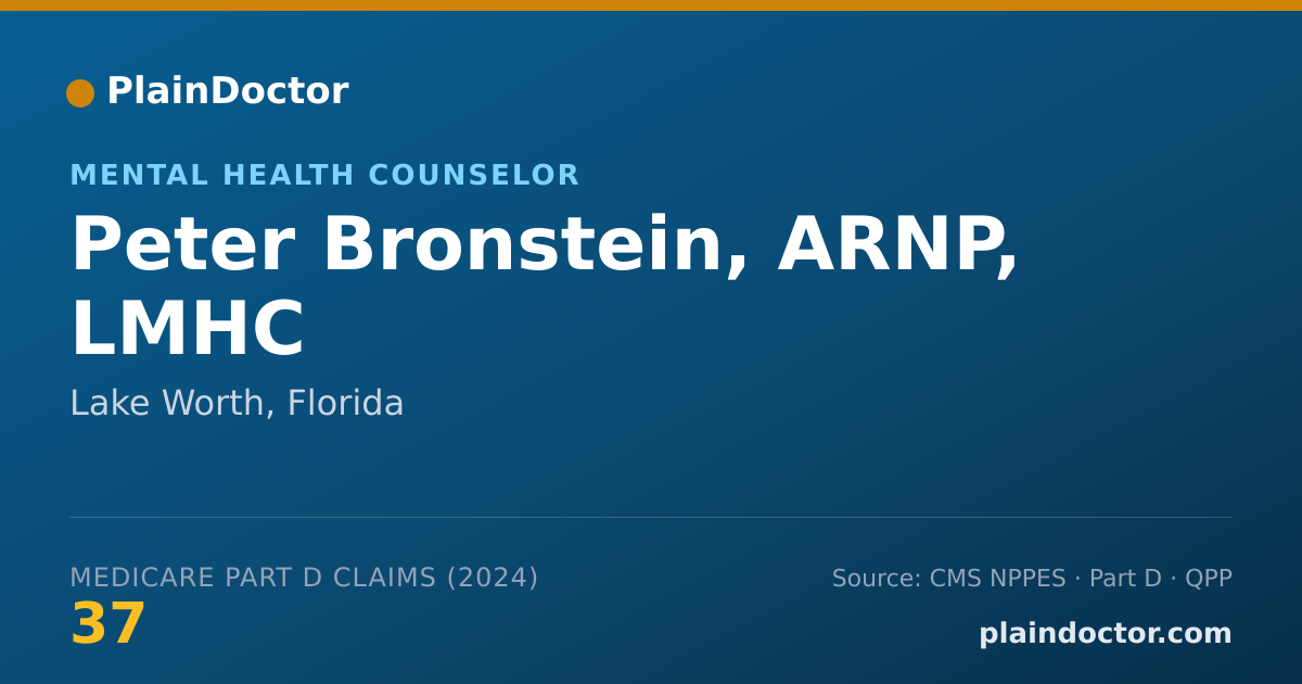 Shareable card for Peter Bronstein, ARNP, LMHC - Mental Health Counselor, Lake Worth, FL