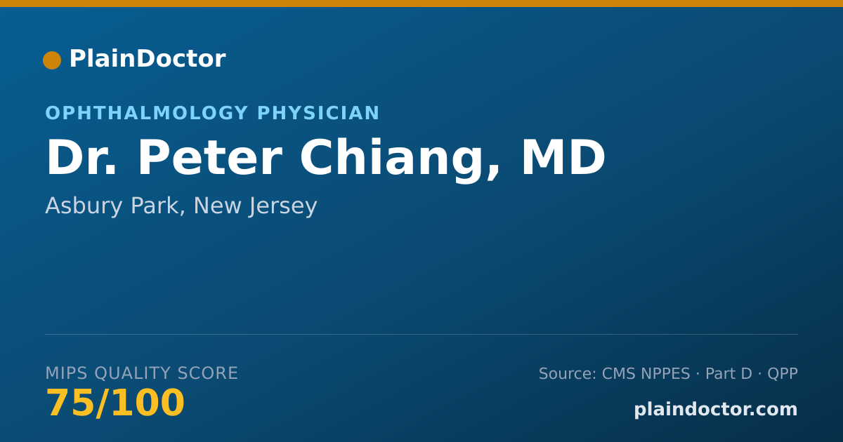 Shareable card for Peter Chiang, MD - Ophthalmology Physician, Asbury Park, NJ