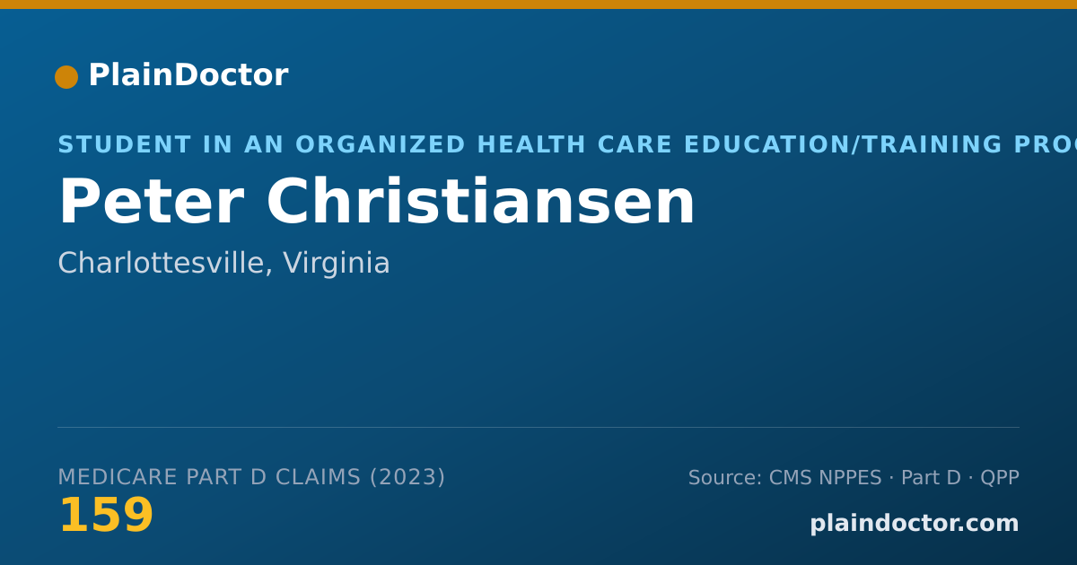 Shareable card for Peter Christiansen - Student in an Organized Health Care Education/Training Program, Charlottesville, VA