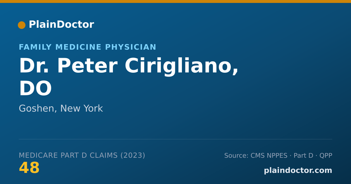 Shareable card for Peter Cirigliano, DO - Family Medicine Physician, Goshen, NY