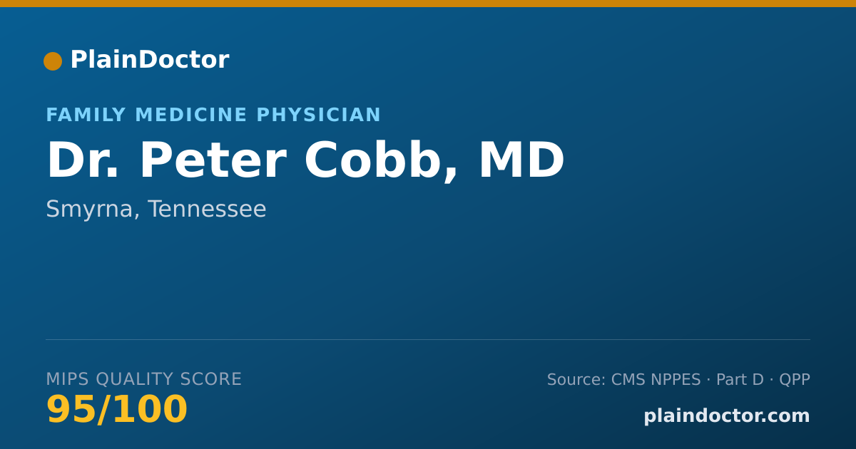 Shareable card for Peter Cobb, MD - Family Medicine Physician, Smyrna, TN