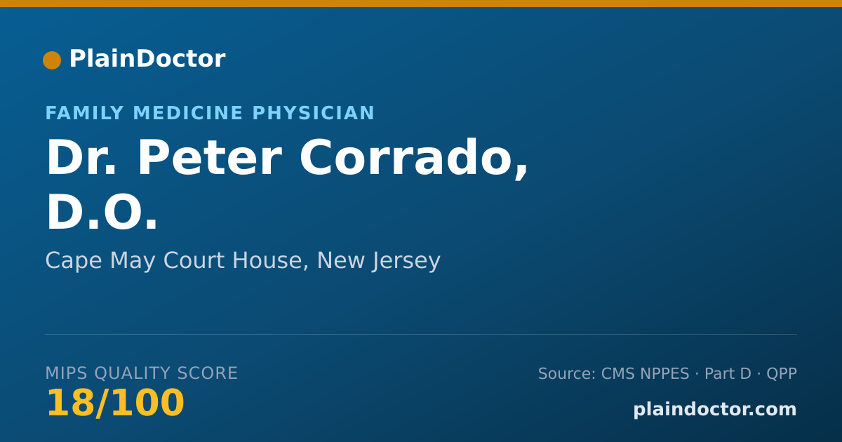 Shareable card for Peter Corrado, D.O. - Family Medicine Physician, Cape May Court House, NJ