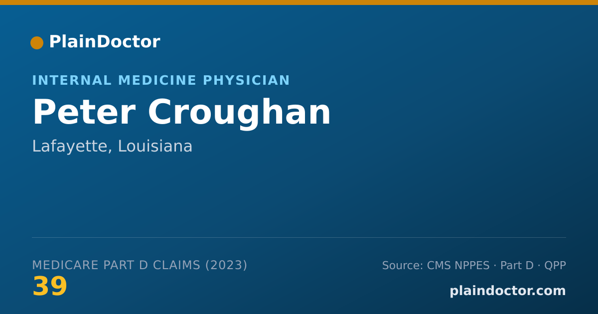 Shareable card for Peter Croughan - Internal Medicine Physician, Lafayette, LA