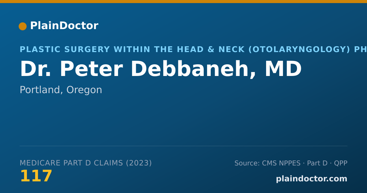 Shareable card for Peter Debbaneh, MD - Plastic Surgery within the Head & Neck (Otolaryngology) Physician, Portland, OR