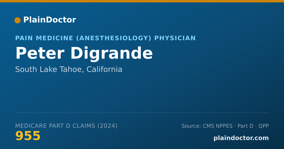 Shareable card for Peter Digrande - Pain Medicine (Anesthesiology) Physician, South Lake Tahoe, CA