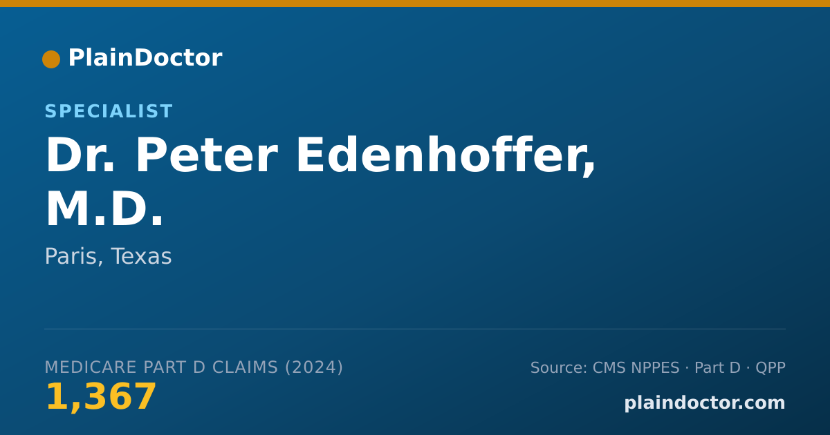 Shareable card for Peter Edenhoffer, M.D. - Specialist, Paris, TX