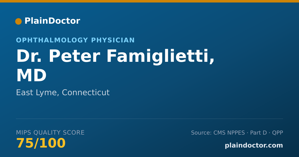 Shareable card for Peter Famiglietti, MD - Ophthalmology Physician, East Lyme, CT