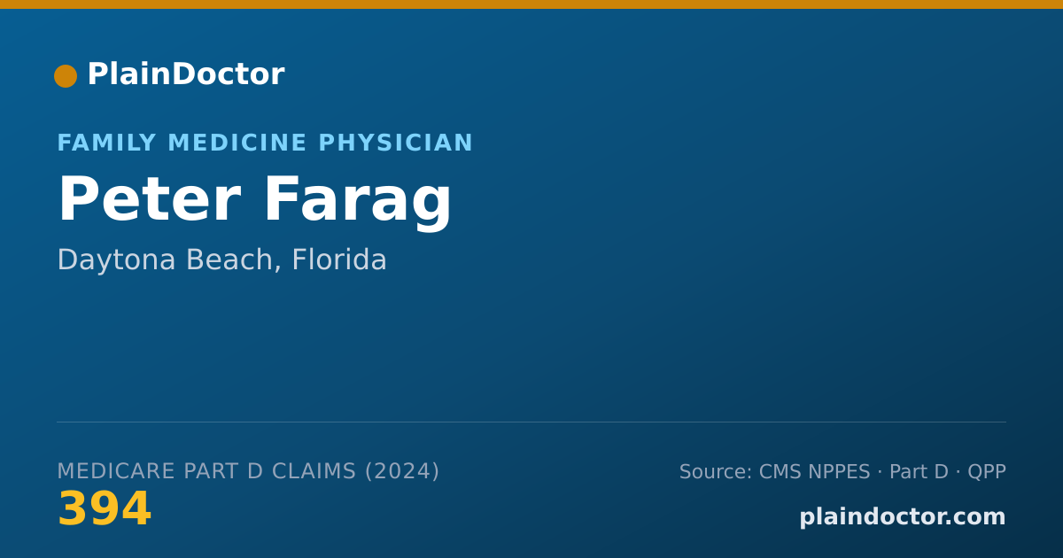 Shareable card for Peter Farag - Family Medicine Physician, Daytona Beach, FL