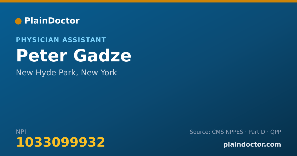 Shareable card for Peter Gadze - Physician Assistant, New Hyde Park, NY