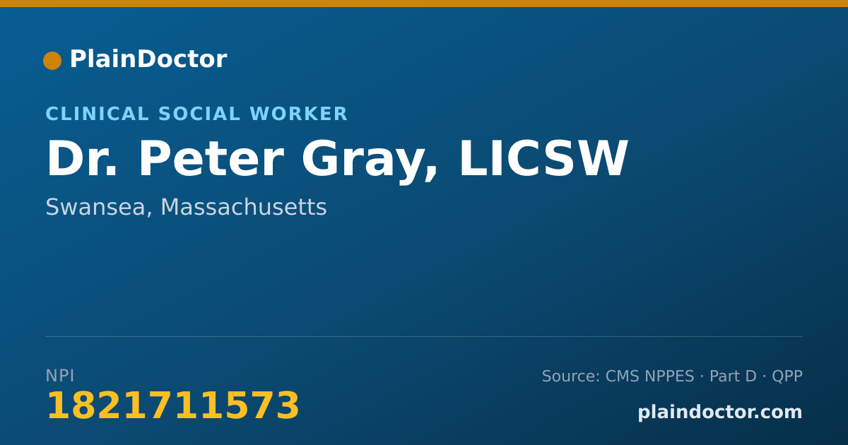 Shareable card for Peter Gray, LICSW - Clinical Social Worker, Swansea, MA