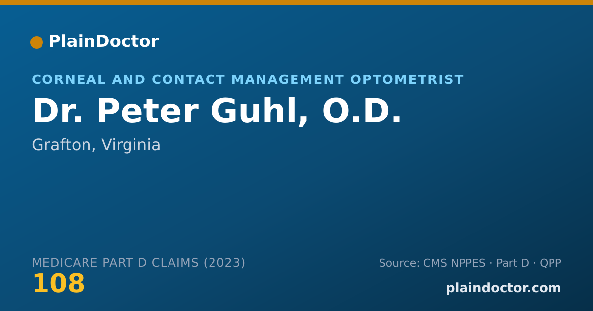 Shareable card for Peter Guhl, O.D. - Corneal and Contact Management Optometrist, Grafton, VA