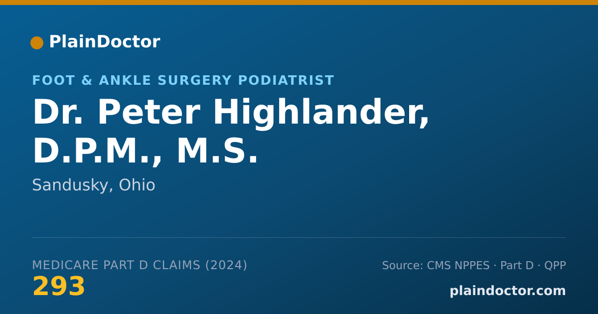 Shareable card for Peter Highlander, D.P.M., M.S. - Foot & Ankle Surgery Podiatrist, Sandusky, OH