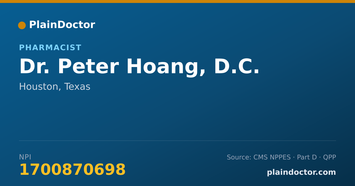 Shareable card for Peter Hoang, D.C. - Chiropractor, Houston, TX
