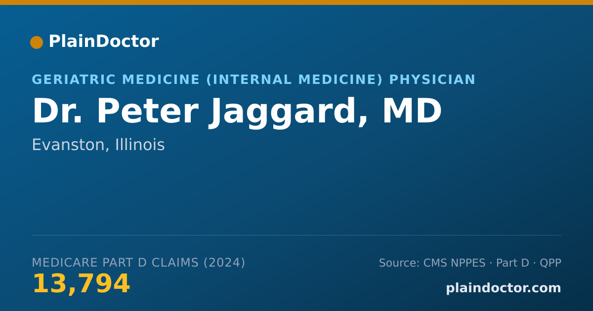 Shareable card for Peter Jaggard, MD - Geriatric Medicine (Internal Medicine) Physician, Evanston, IL