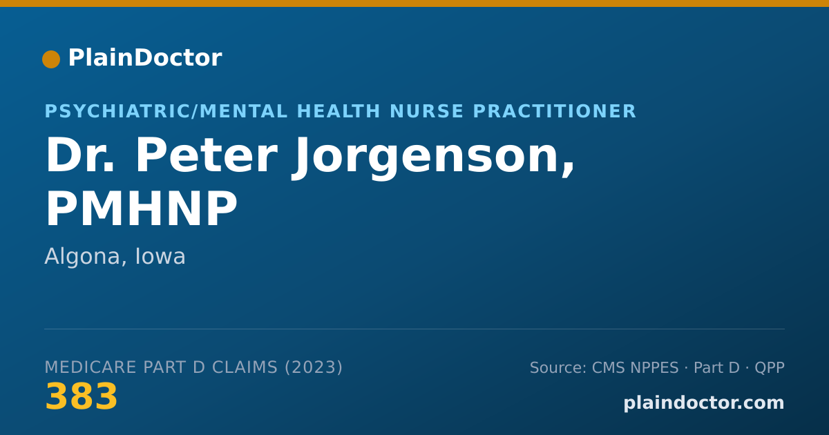 Shareable card for Peter Jorgenson, PMHNP - Psychiatric/Mental Health Nurse Practitioner, Algona, IA
