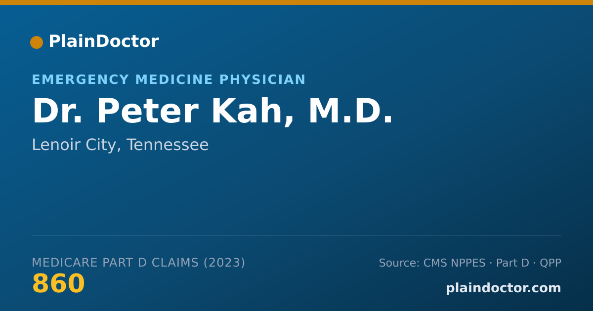 Shareable card for Peter Kah, M.D. - Emergency Medicine Physician, Lenoir City, TN