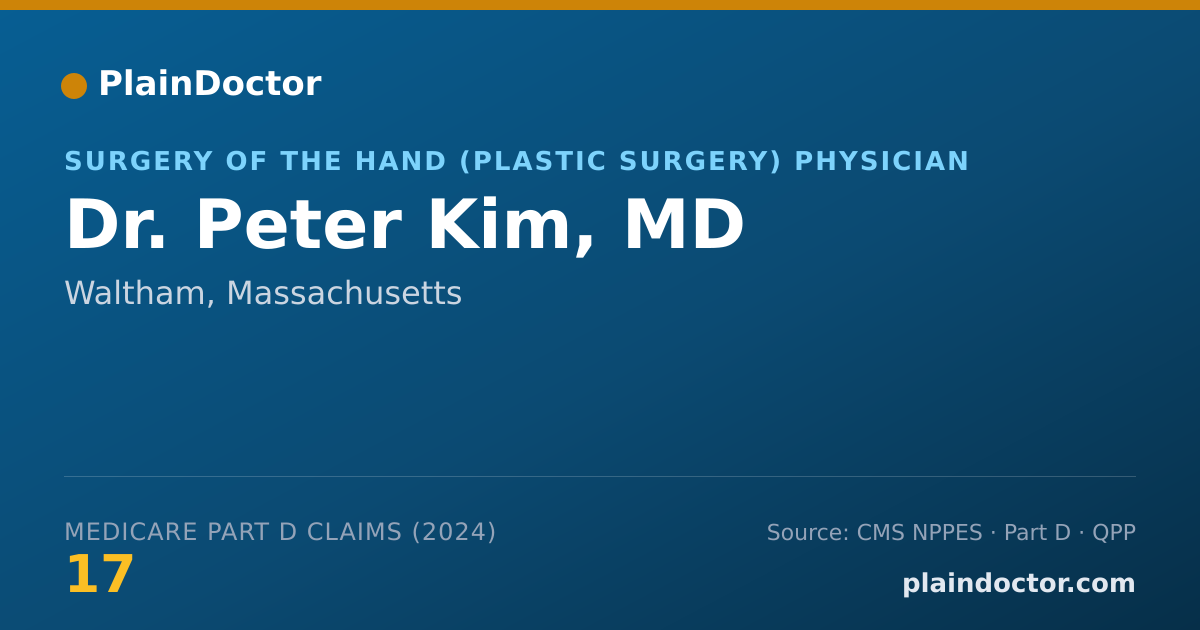 Shareable card for Peter Kim, MD - Plastic Surgery Physician, Waltham, MA