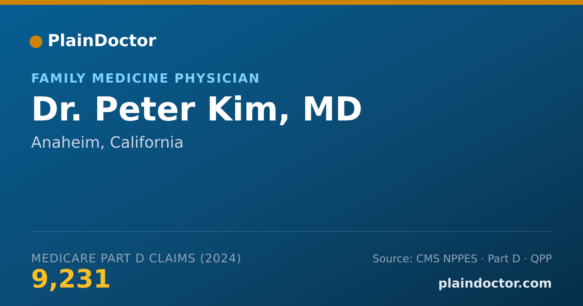 Shareable card for Peter Kim, MD - Family Medicine Physician, Anaheim, CA