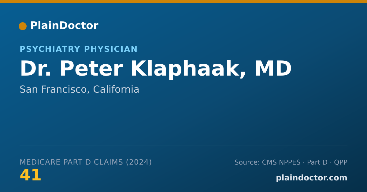 Shareable card for Peter Klaphaak, MD - Psychiatry Physician, San Francisco, CA