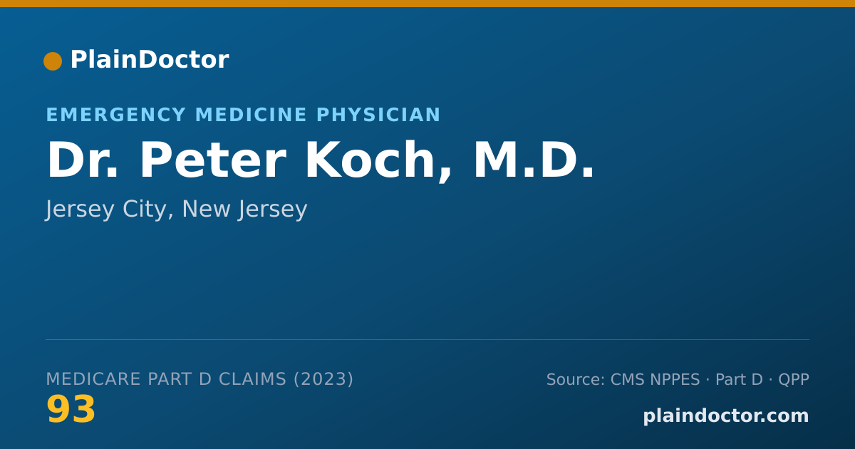 Shareable card for Peter Koch, M.D. - Emergency Medicine Physician, Jersey City, NJ