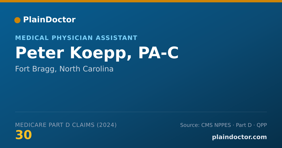 Shareable card for Peter Koepp, PA-C - Surgical Physician Assistant, Fort Bragg, NC