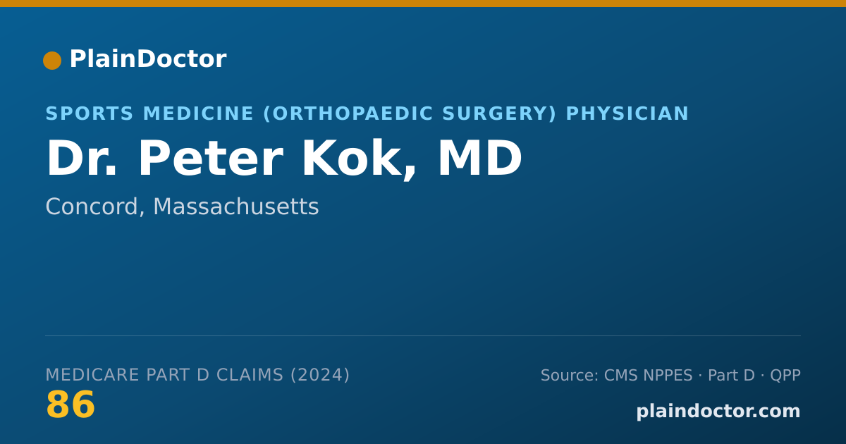 Shareable card for Peter Kok, MD - Orthopaedic Surgery Physician, Concord, MA