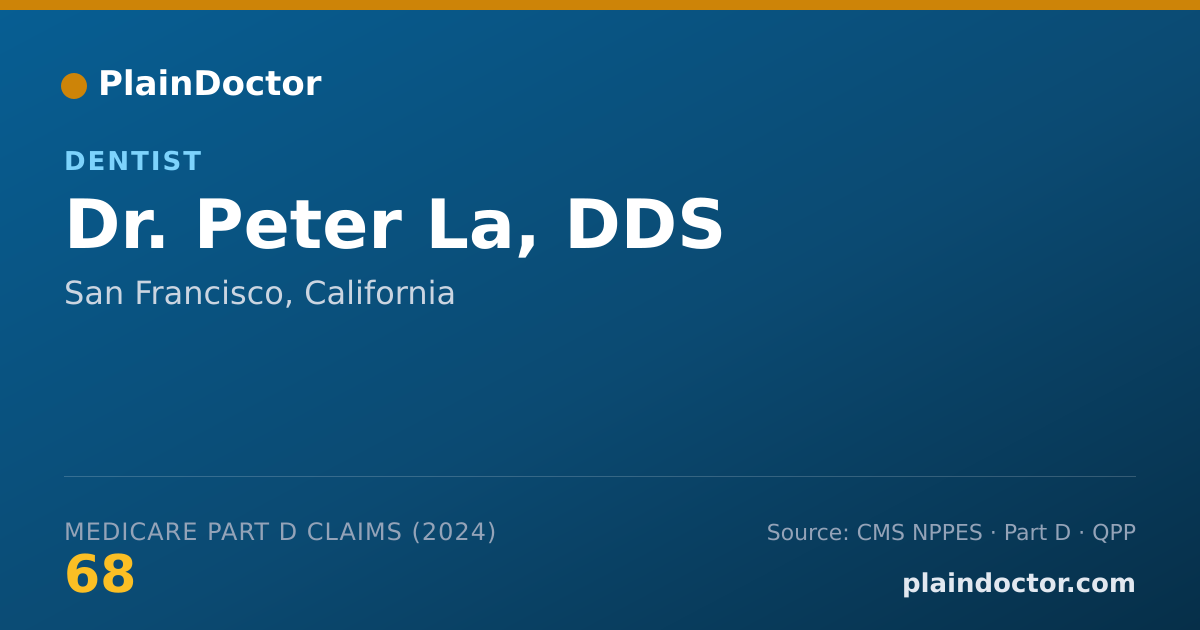 Shareable card for Peter La, DDS - Dentist, San Francisco, CA