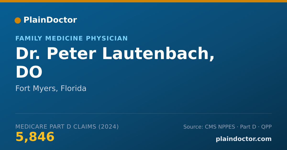 Shareable card for Peter Lautenbach, DO - Family Medicine Physician, Fort Myers, FL