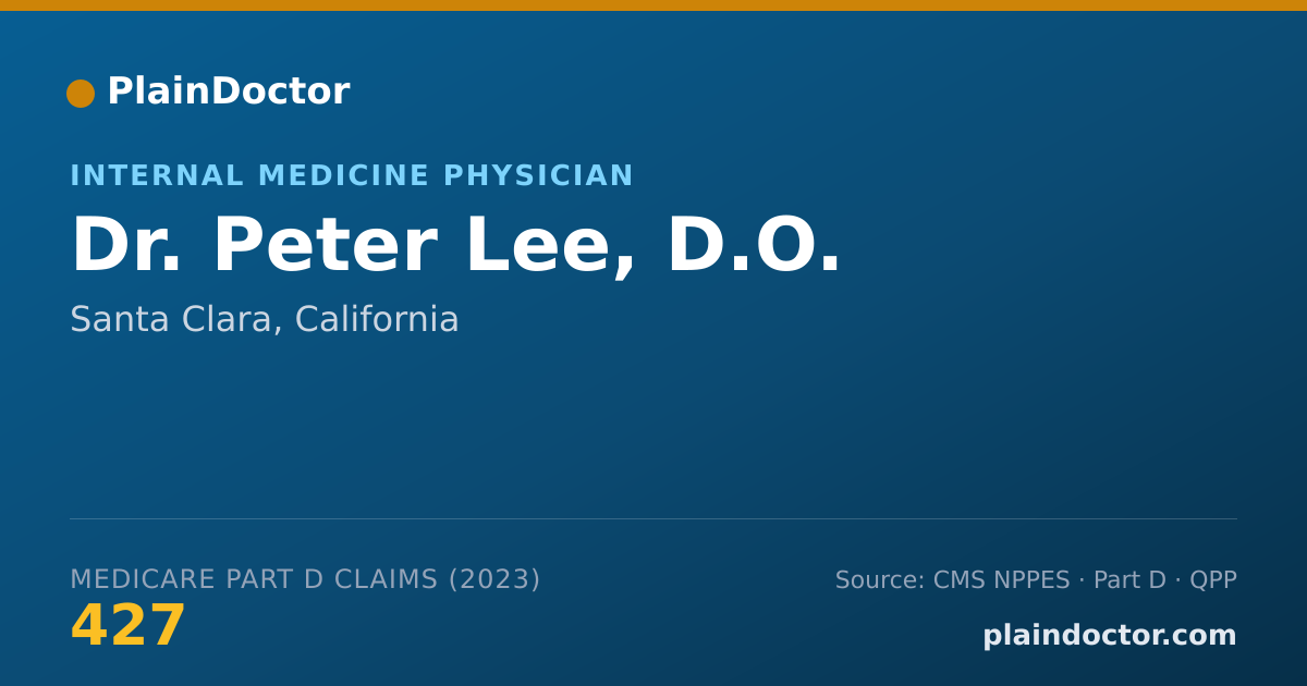 Shareable card for Peter Lee, D.O. - Internal Medicine Physician, Santa Clara, CA