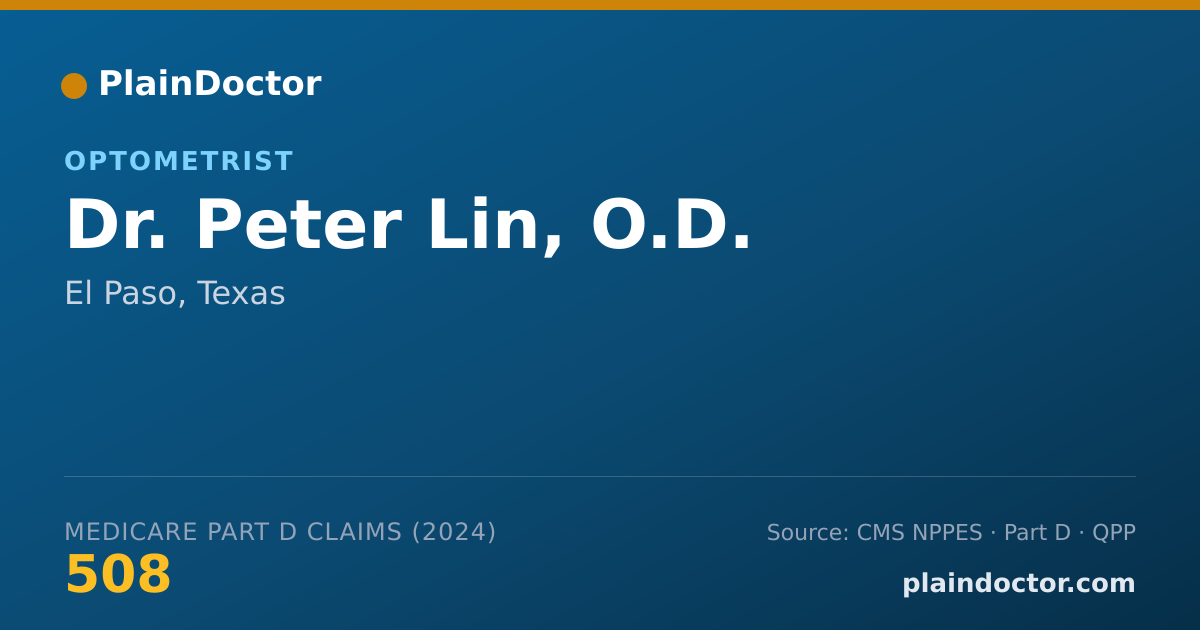 Shareable card for Peter Lin, O.D. - Optometrist, El Paso, TX