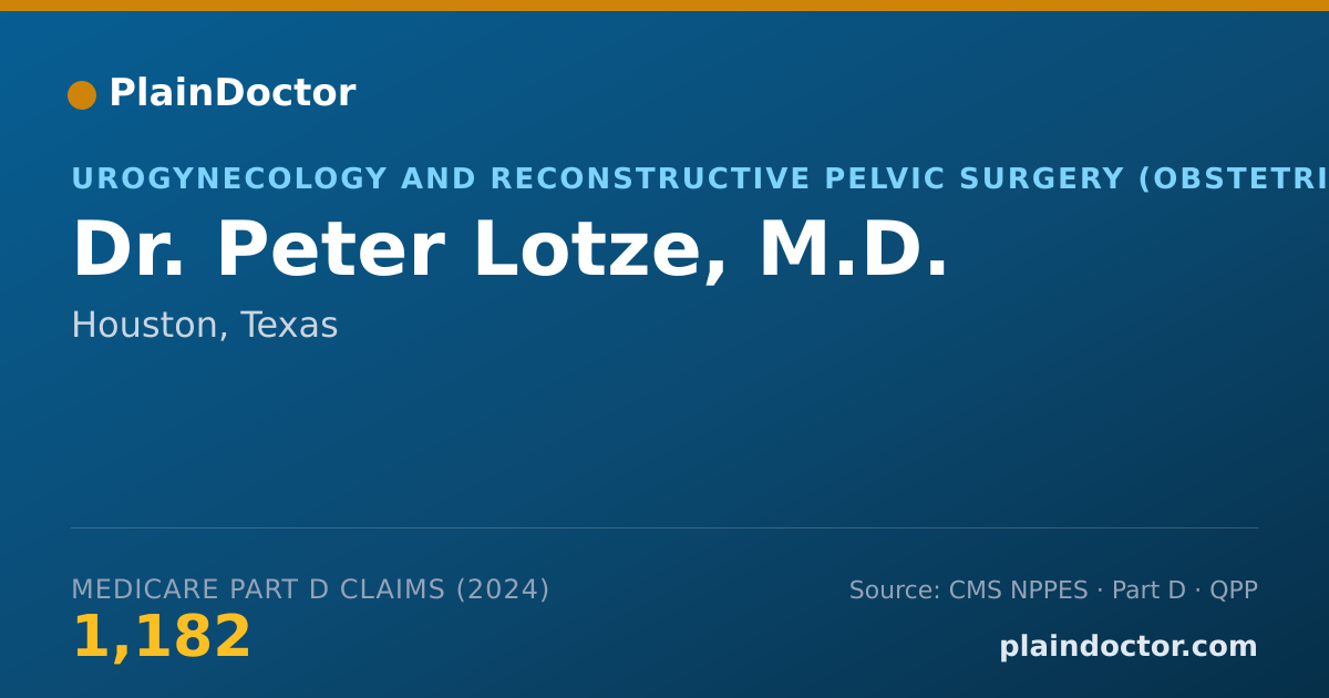 Shareable card for Peter Lotze, M.D. - Urogynecology and Reconstructive Pelvic Surgery (Obstetrics & Gynecology) Physician, Houston, TX
