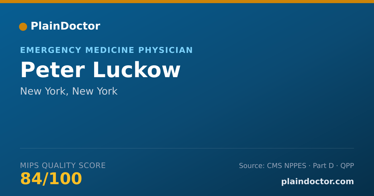 Shareable card for Peter Luckow - Emergency Medicine Physician, New York, NY
