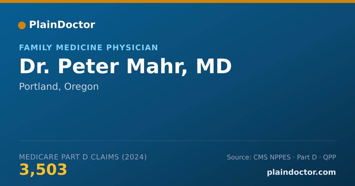 Shareable card for Peter Mahr, MD - Family Medicine Physician, Portland, OR